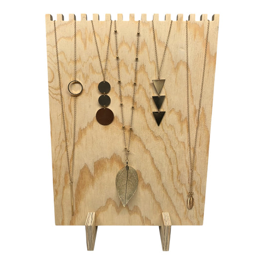 Multi-groove Wooden Necklace Display | Necklace stand
