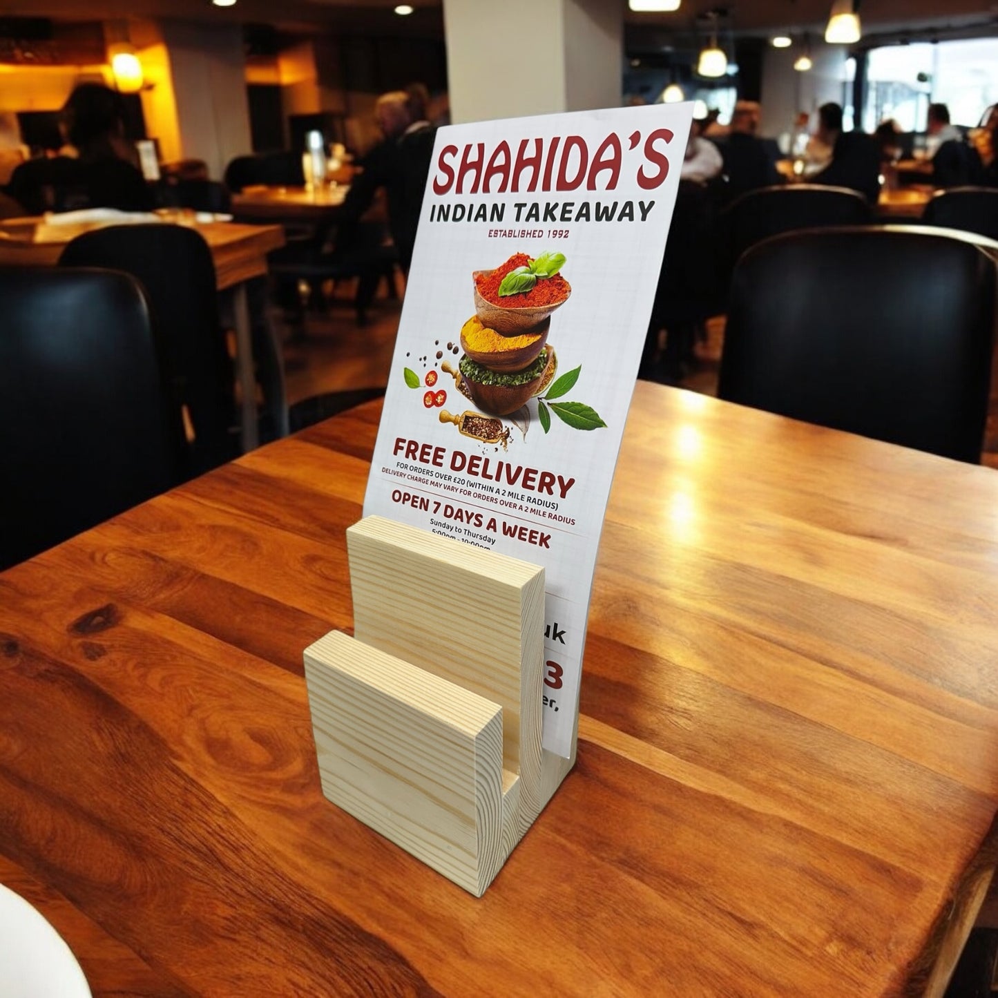 Wooden Menu Holder | Restaurant Menu Holder | Table Menu Display