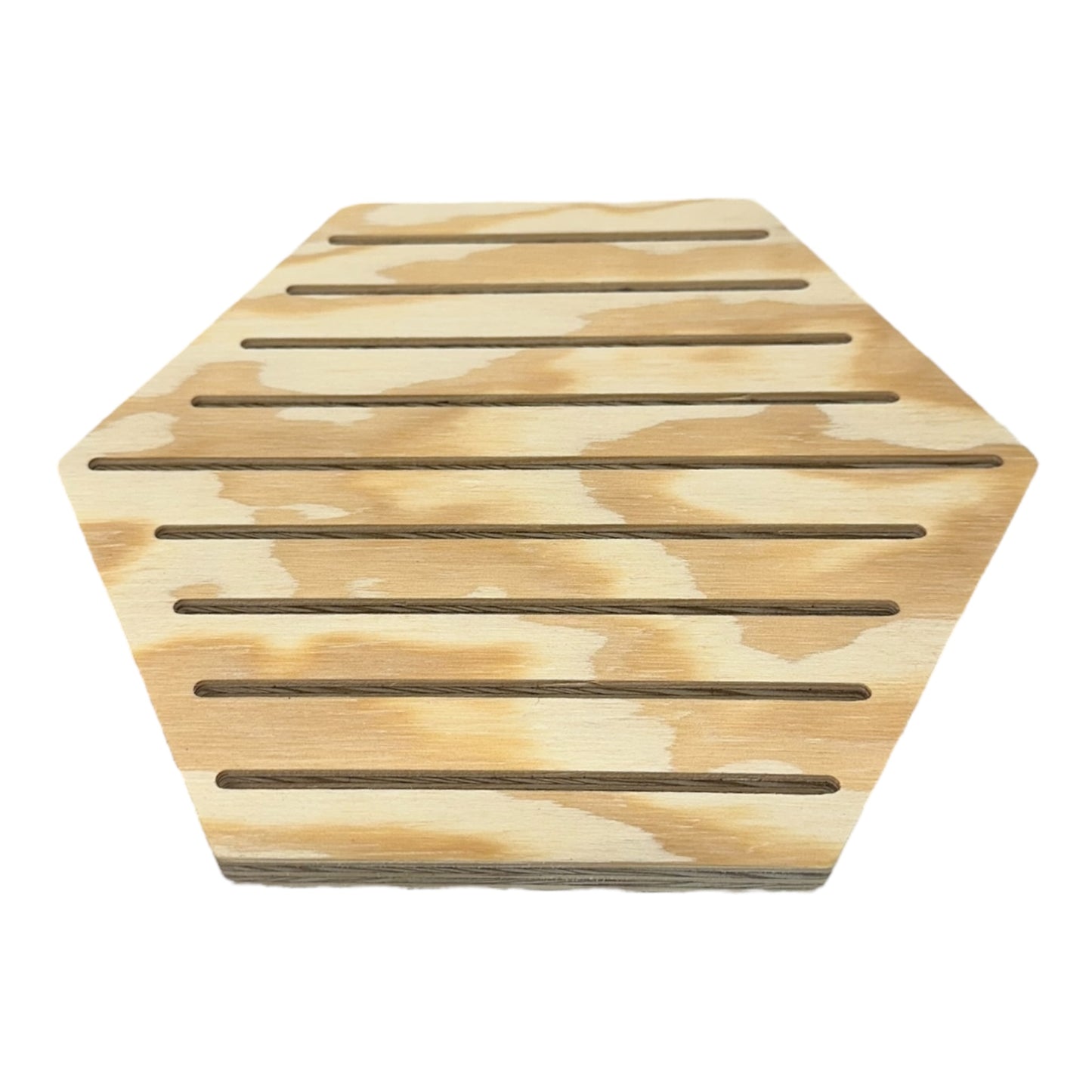 Hexagonal Grooved Wooden Display Rings Card Backed Products Business Cards