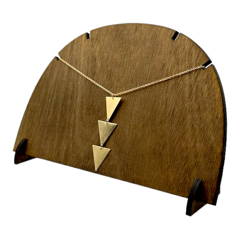 Plywood Necklace Display Round Collapsible