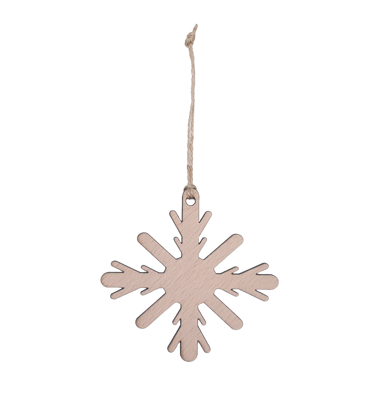 Plywood Snowflake - Christmas Ornament - Set Of 6
