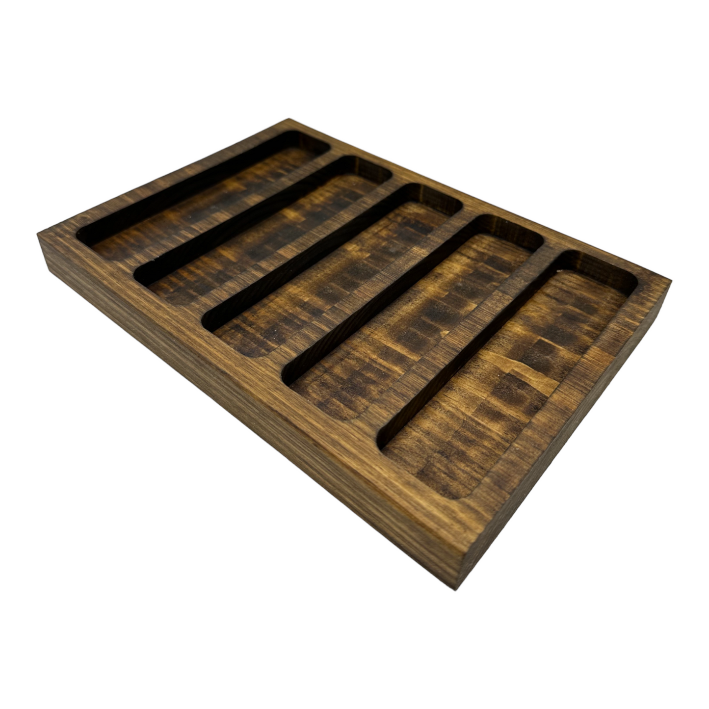 Wooden watch strap tray