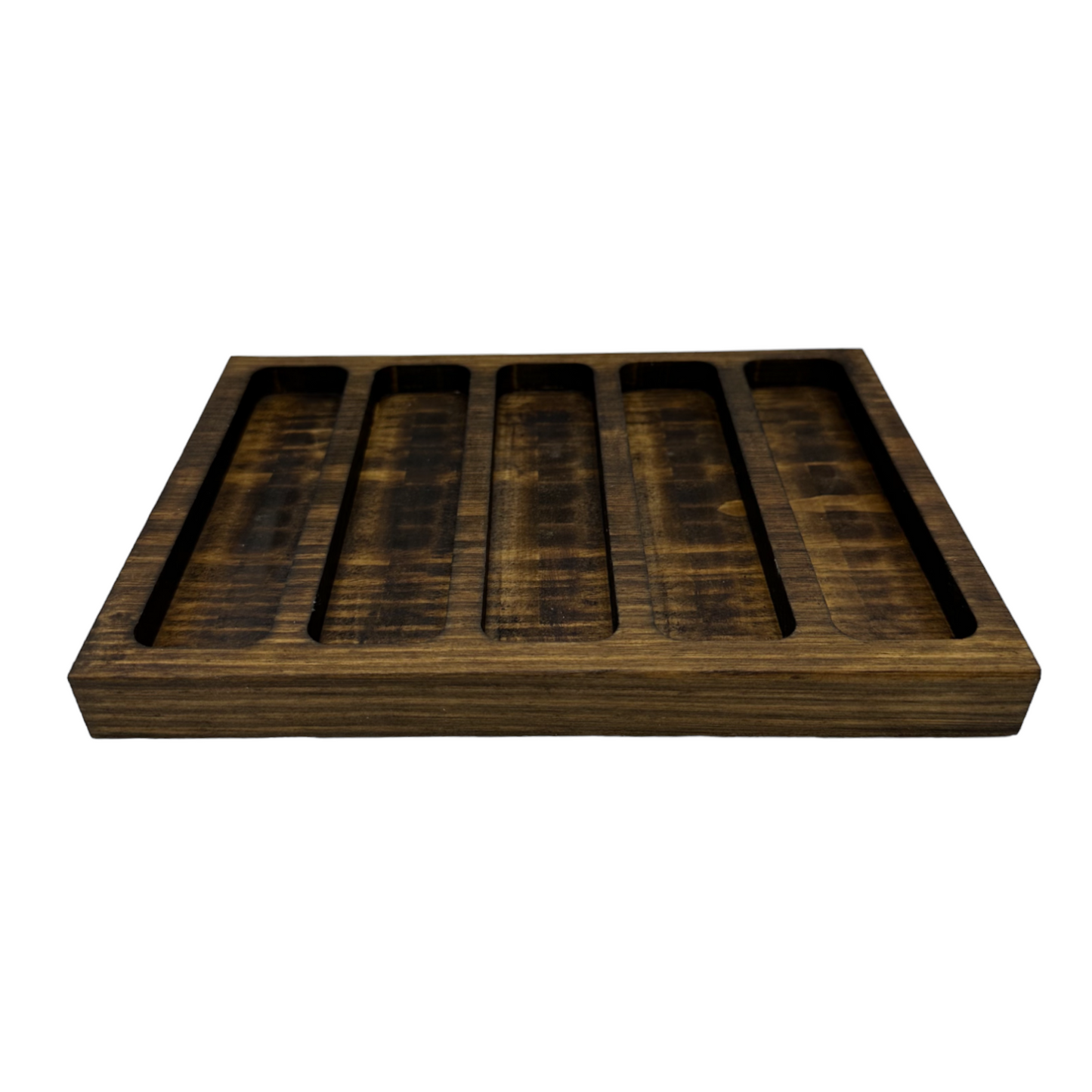 Wooden watch strap tray front view
