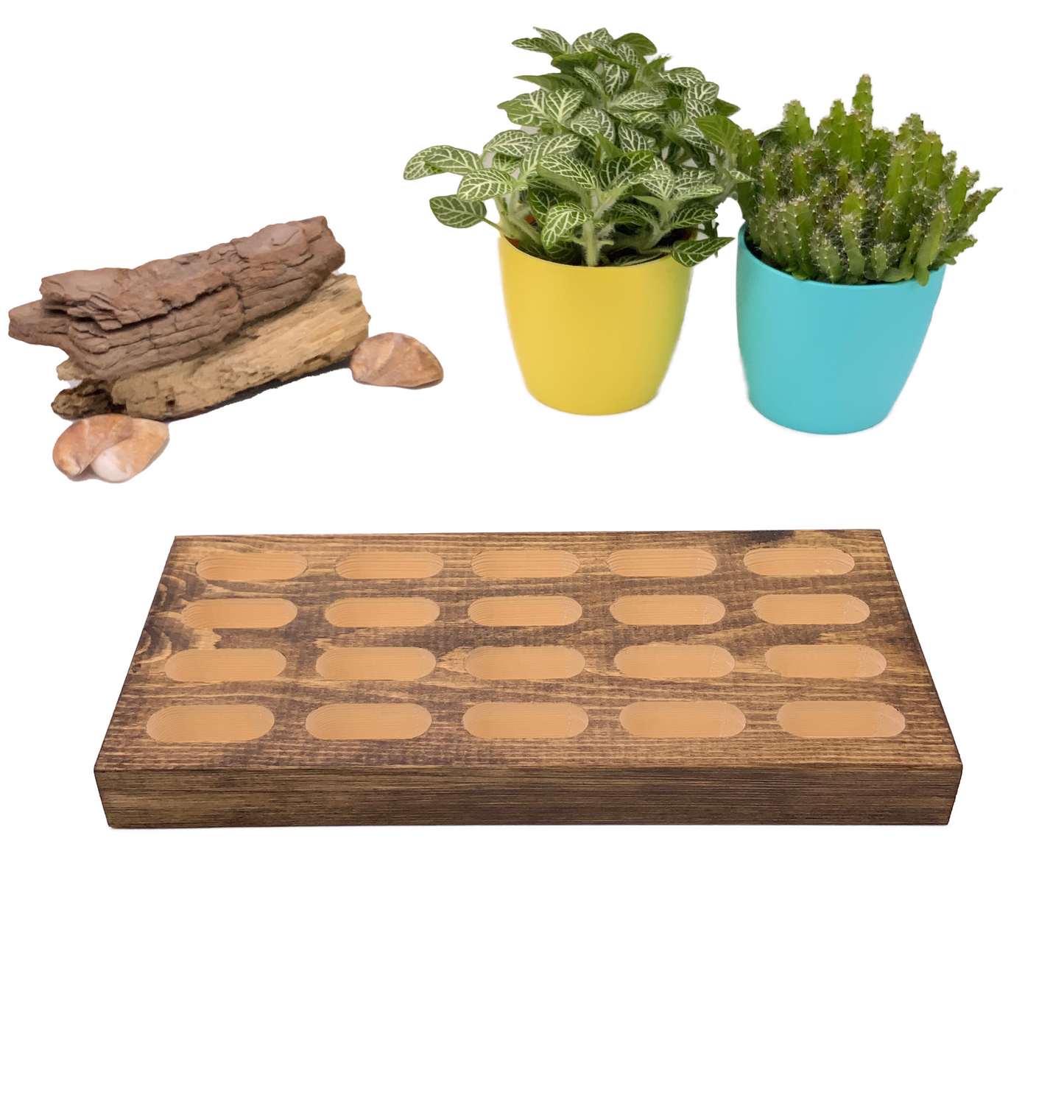 wooden ring tray dark brown