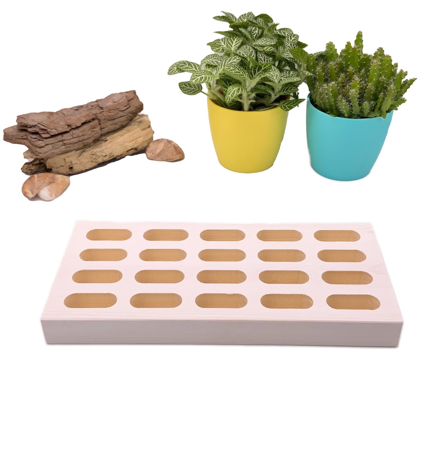 wooden ring tray Whitewash