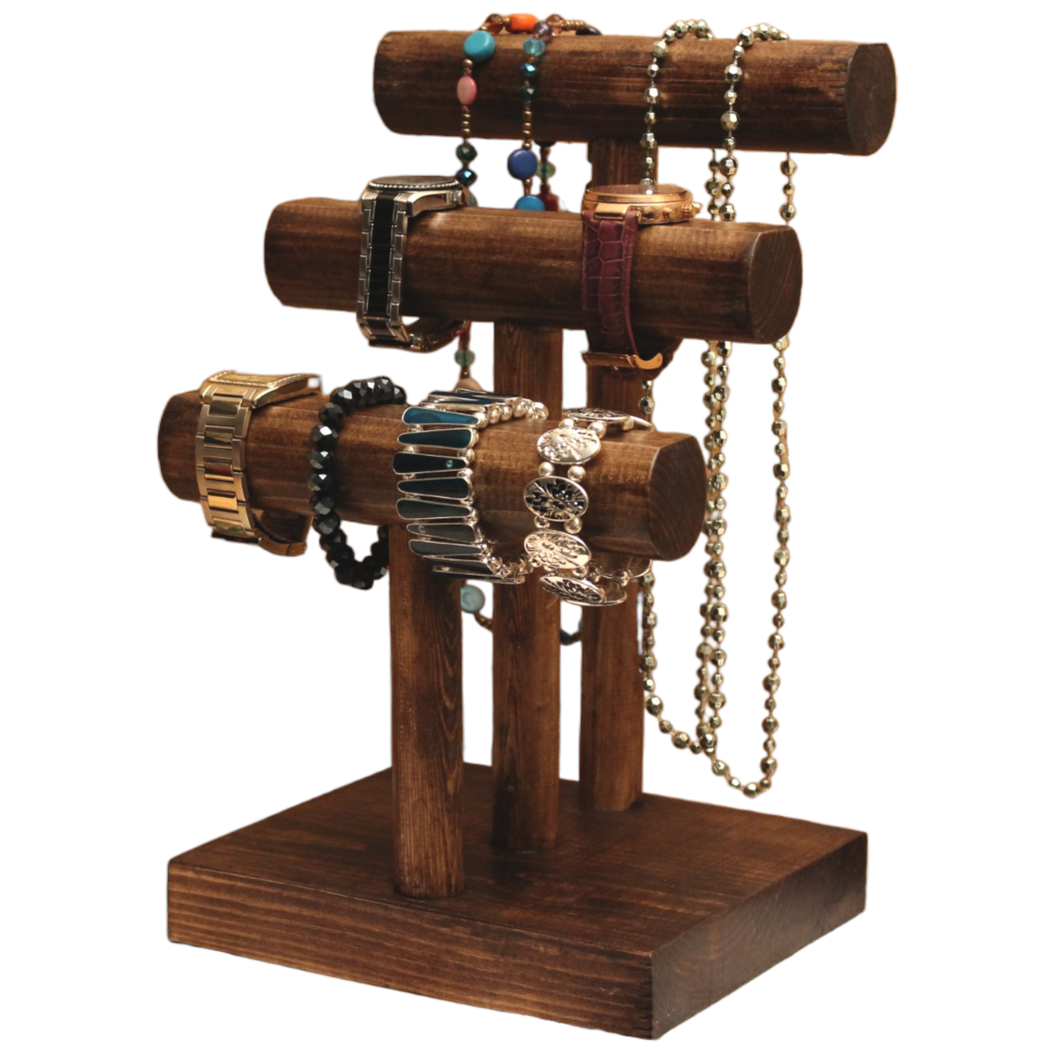 3 tier wooden jewellery display