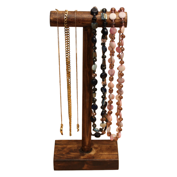Wooden necklace display