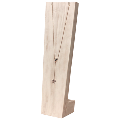 Tapered V shape display with necklace