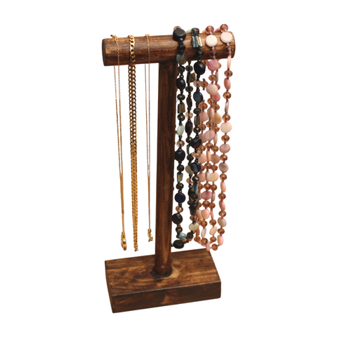 Wooden necklace display