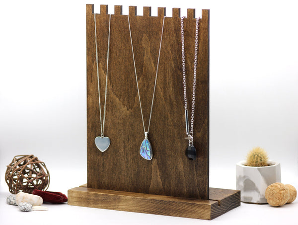plywood necklace display