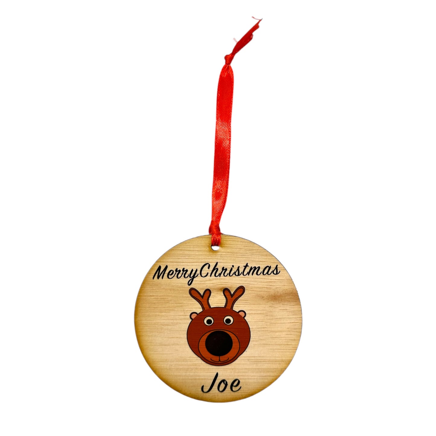 Customisable Christmas Reindeer Bauble Decoration