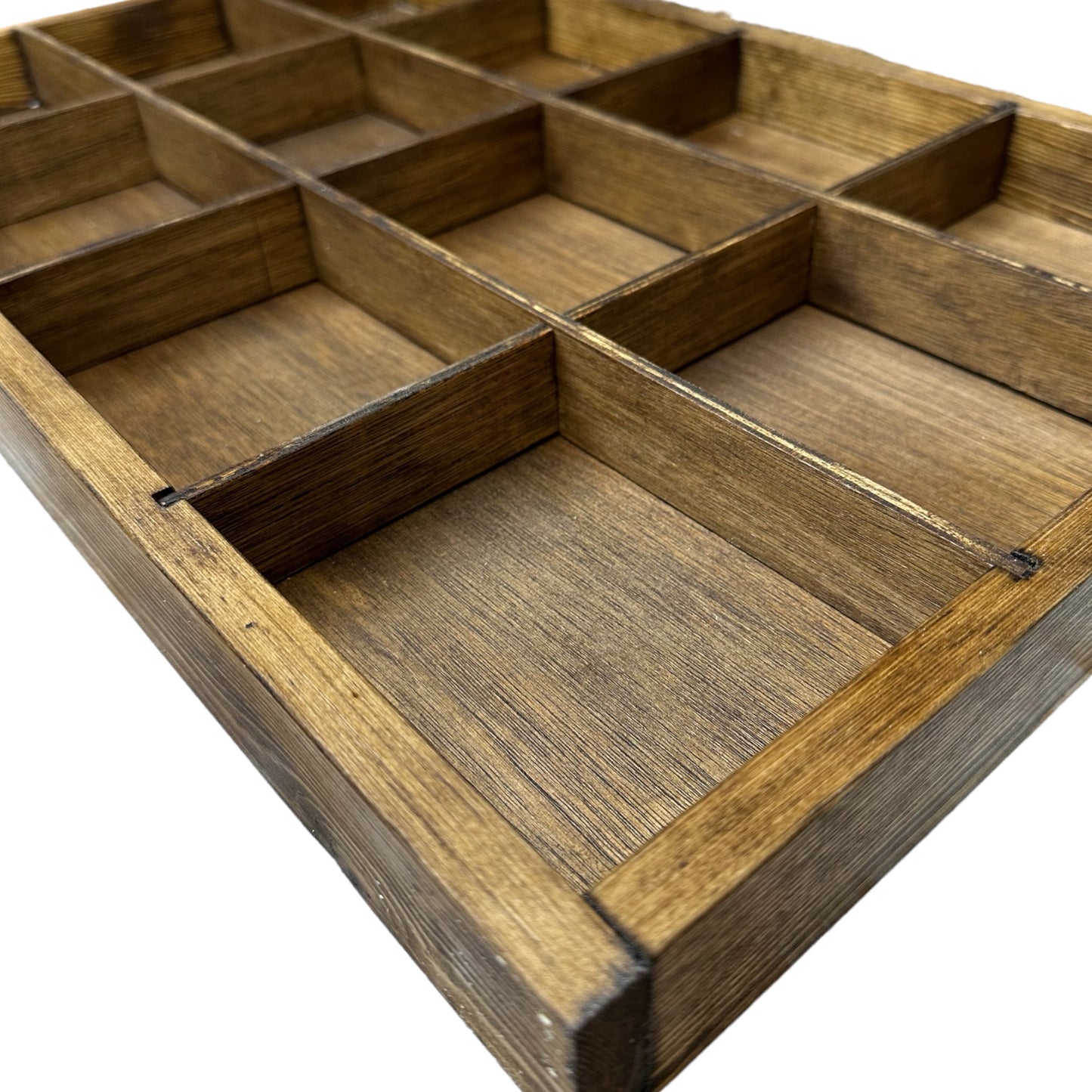 Large Wooden Multiple Compartment Storage Tray