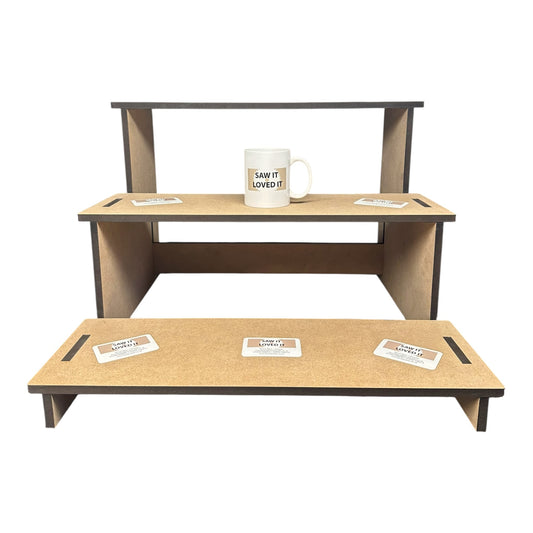 Multiple Tier 12mm MDF Collapsible Display Stand 20cm Deep Shelves | Craft Fair Shop Display