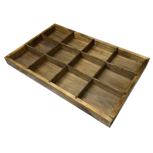Large Wooden Multiple Compartment Storage Tray