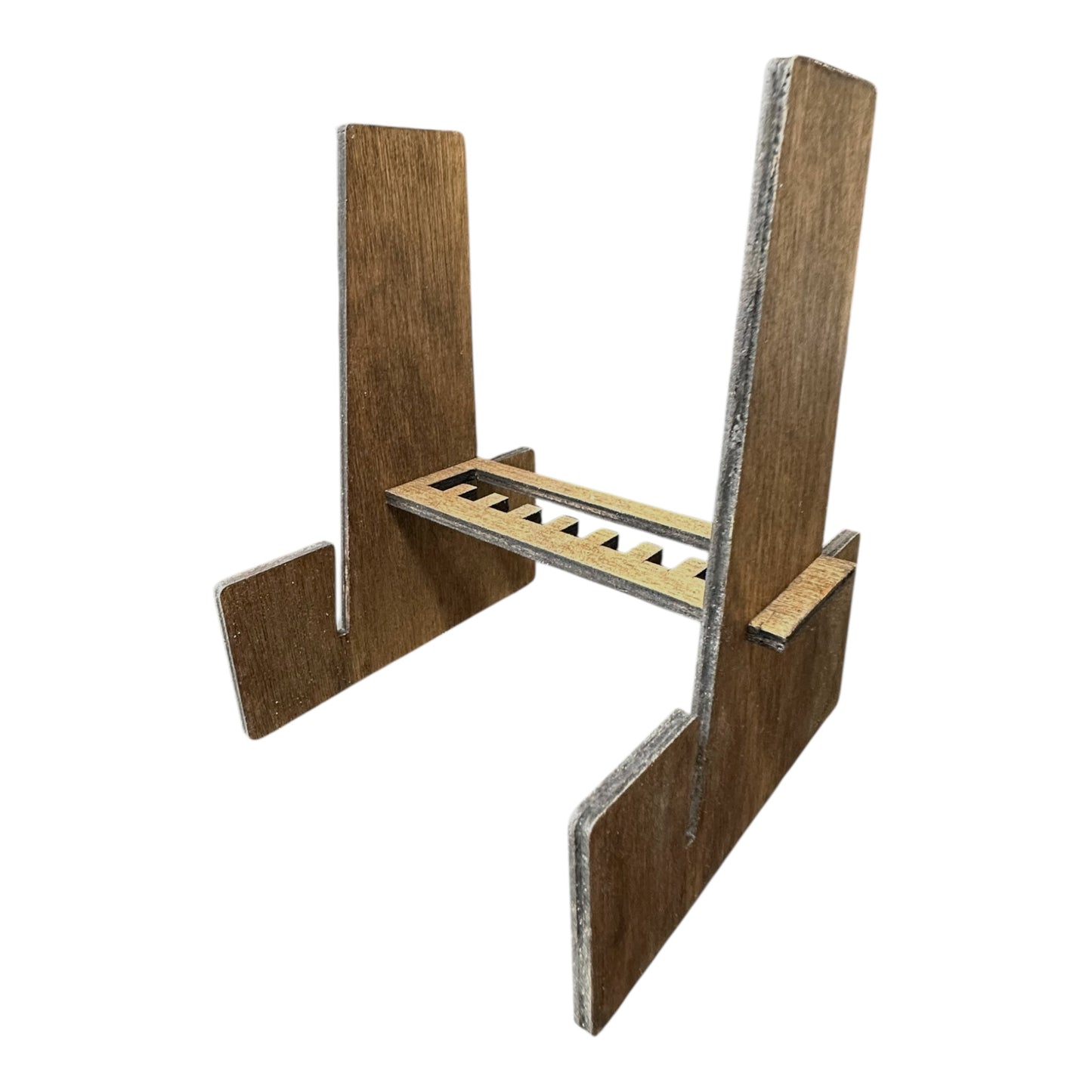 Multi-Groove Plywood Necklace Display With Collapsible Necklace Securing Base