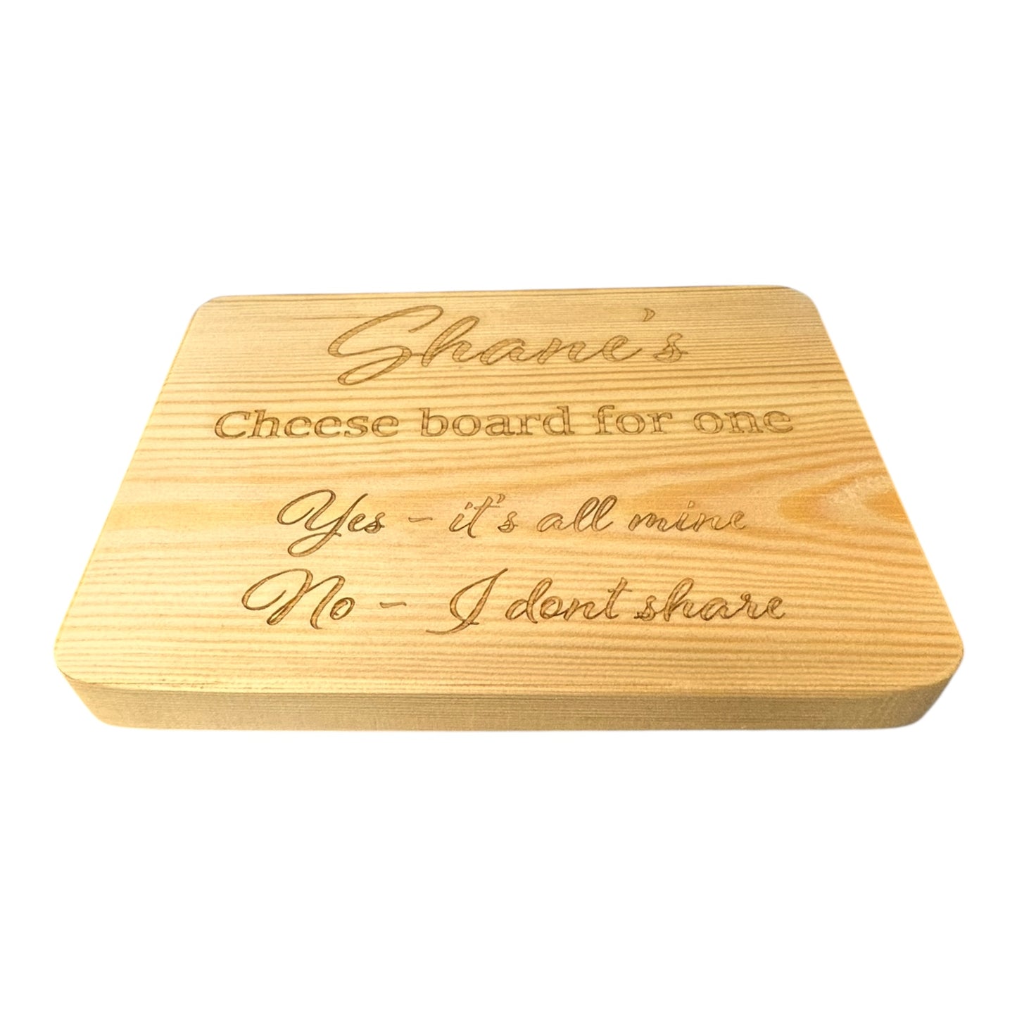Personalised Cheese Board for One – Custom Engraved Single-Serve Snack Board