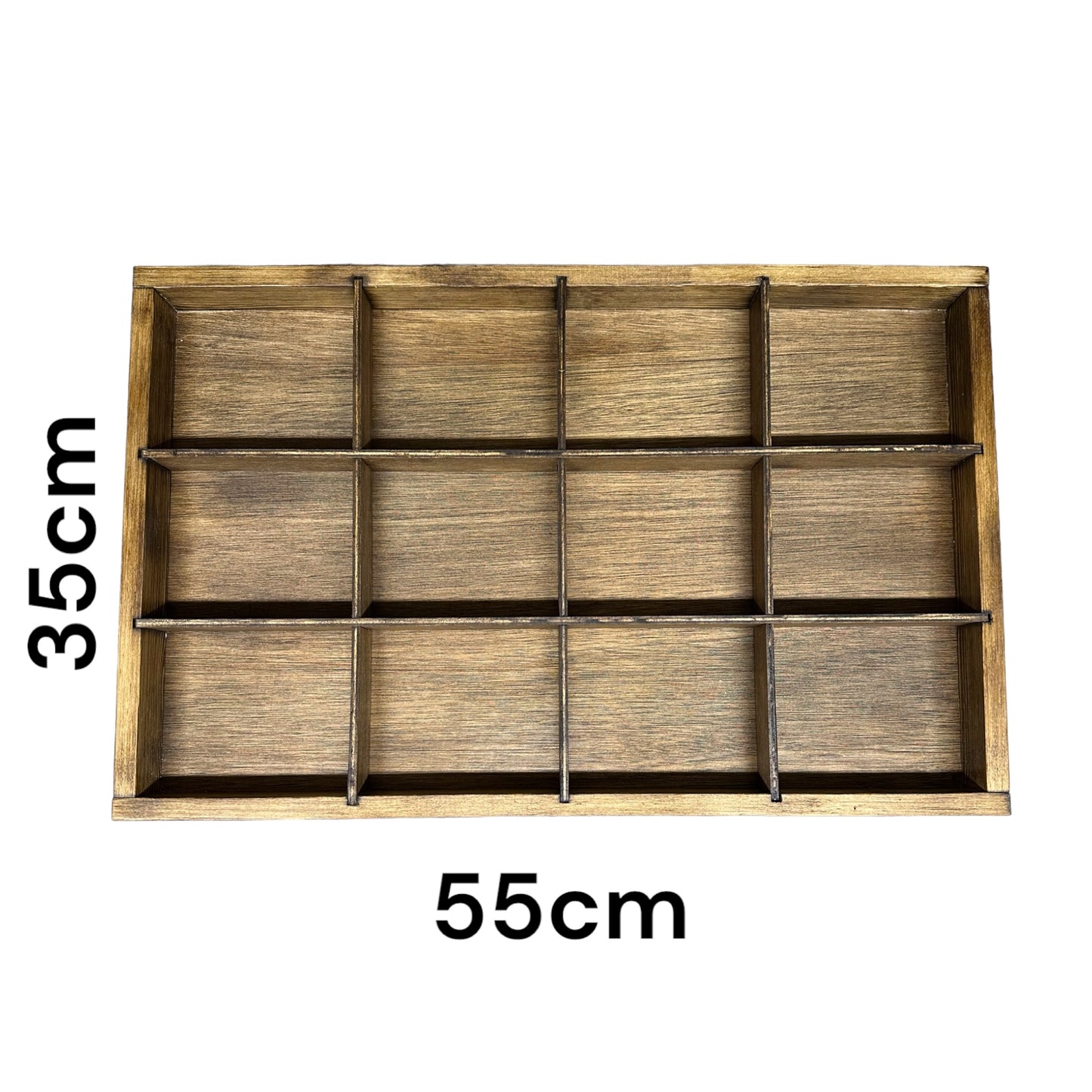 Large Wooden Multiple Compartment Storage Tray