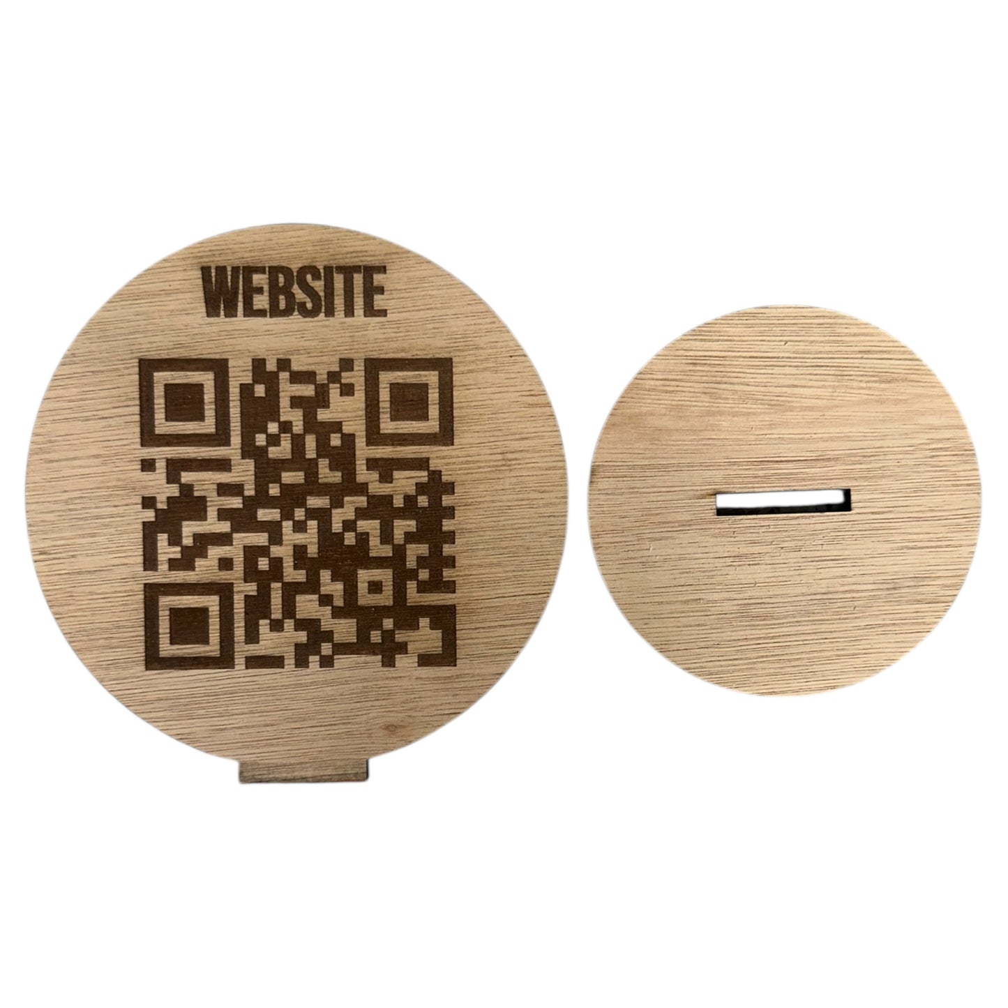 Custom Wooden QR Code Display Stand – Laser Engraved QR Sign for Shops, Craft Fairs, Market Stalls, Restaurants, Weddings & Events