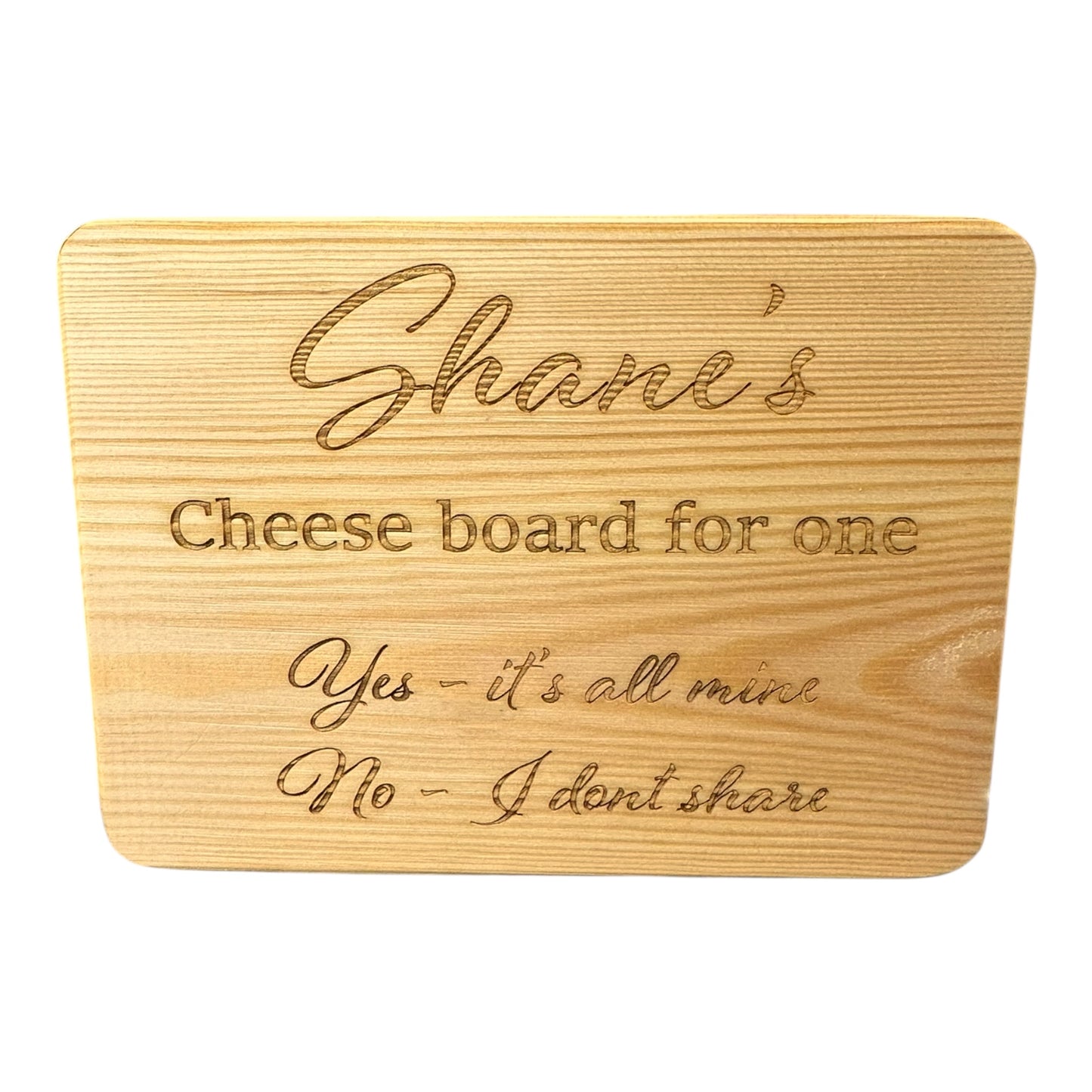 Personalised Cheese Board for One – Custom Engraved Single-Serve Snack Board