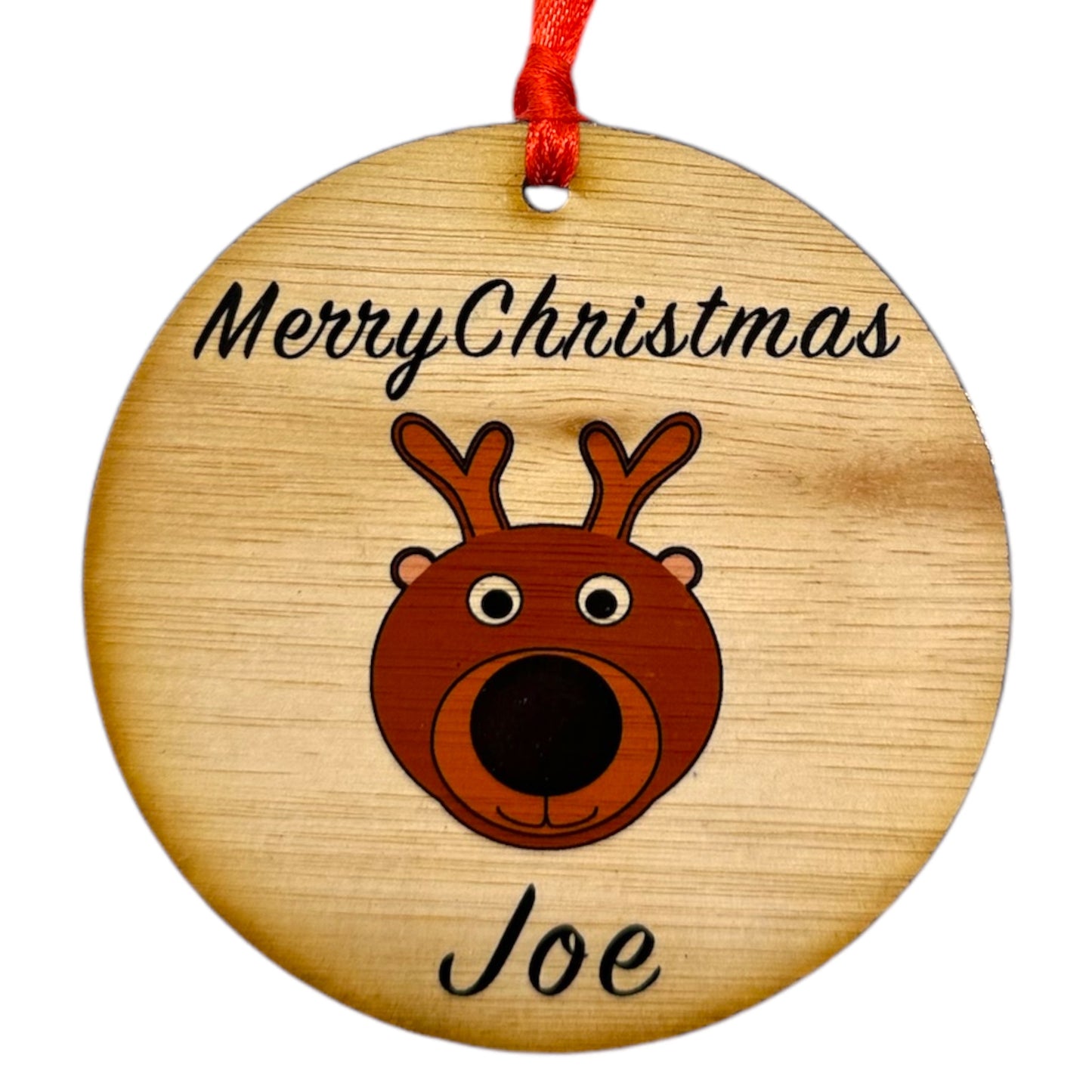 Customisable Christmas Reindeer Bauble Decoration