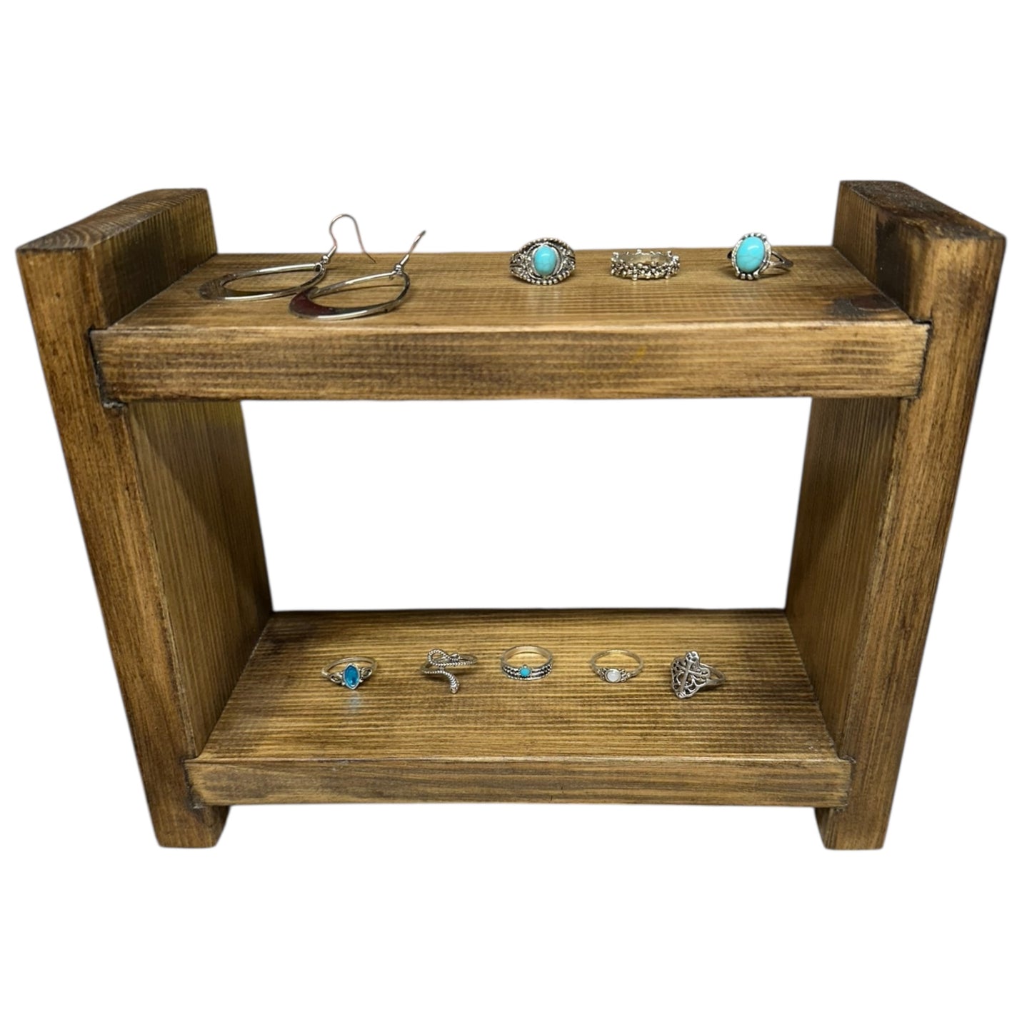 Two Tier Wooden Product Display Stand