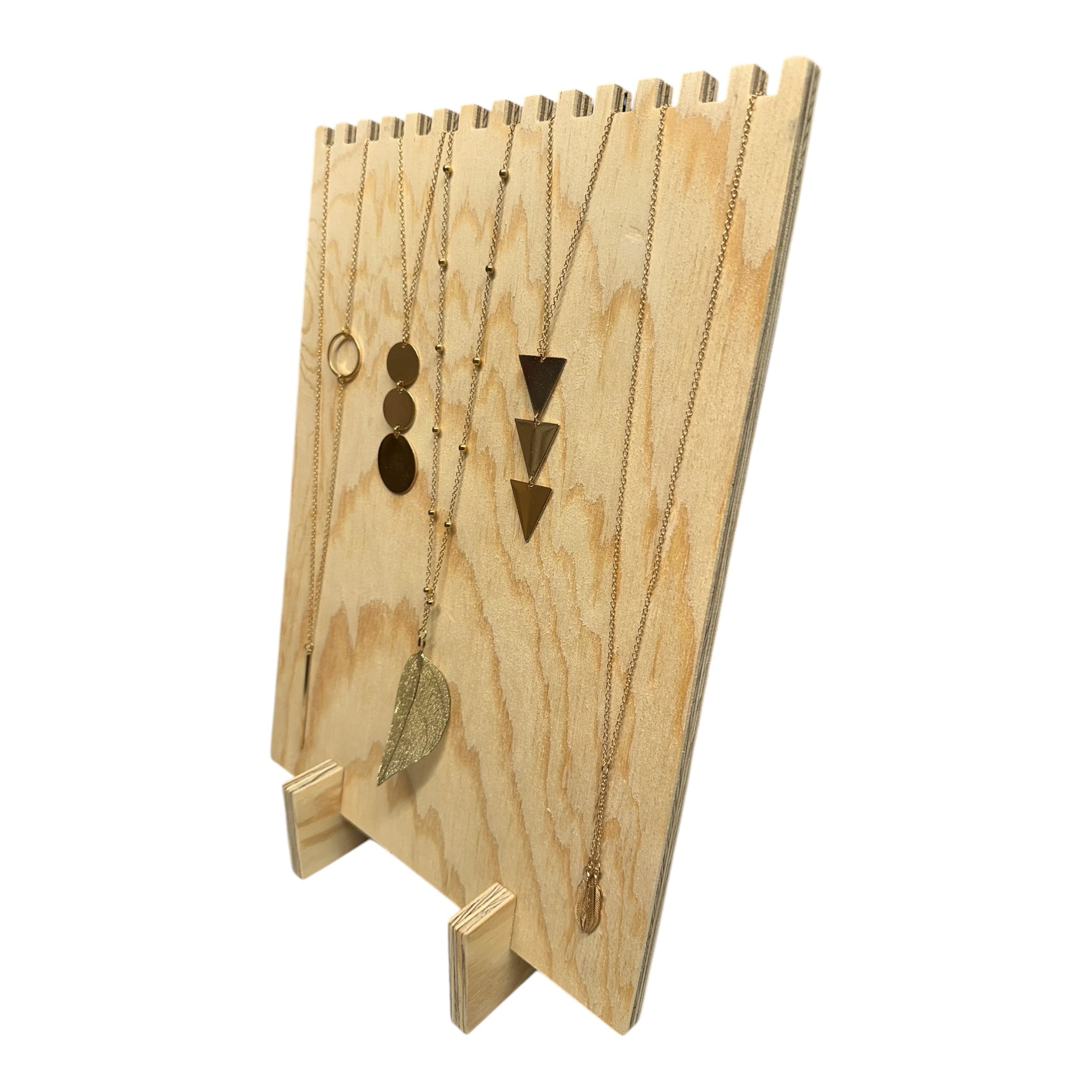 Multi-groove Wooden Necklace Display | Necklace stand