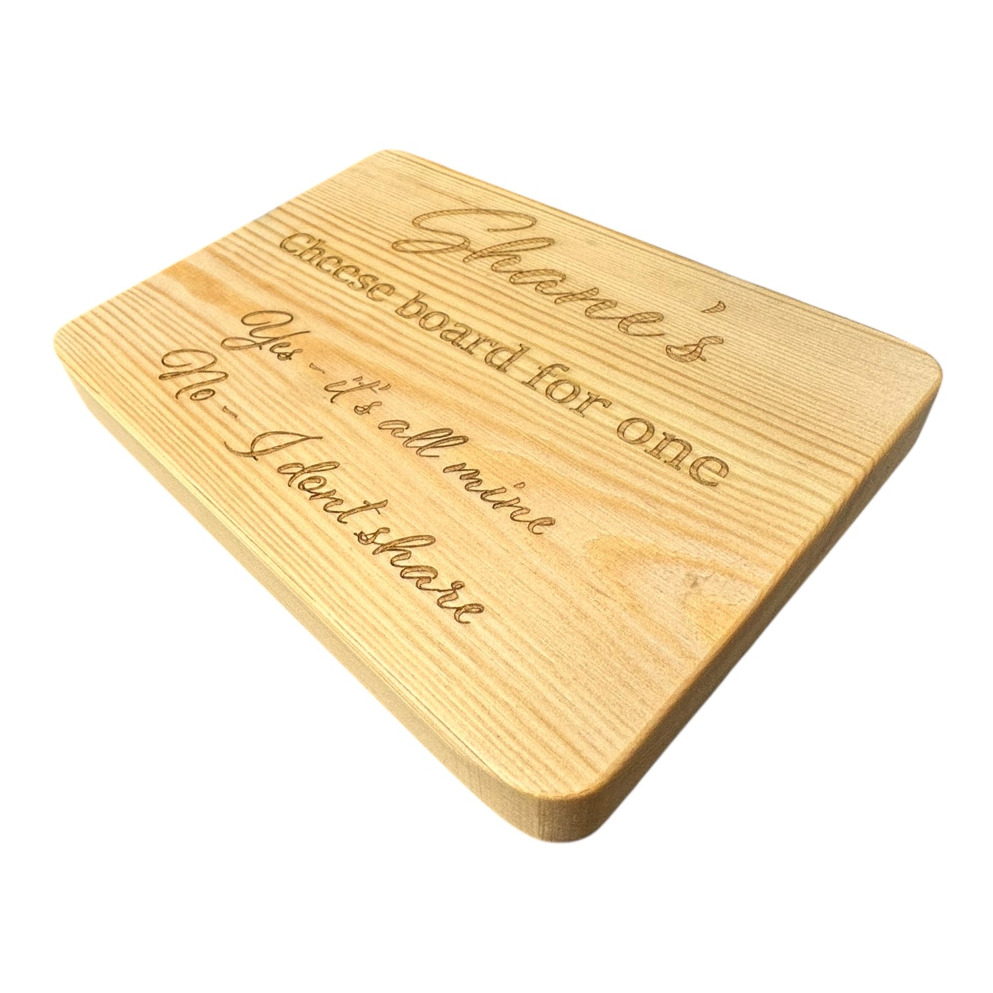 Personalised Cheese Board for One – Custom Engraved Single-Serve Snack Board