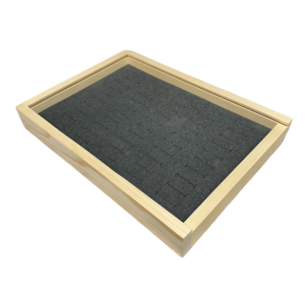 Ring Tray With Foam Insert And Sliding Lid Holds 50 Rings
