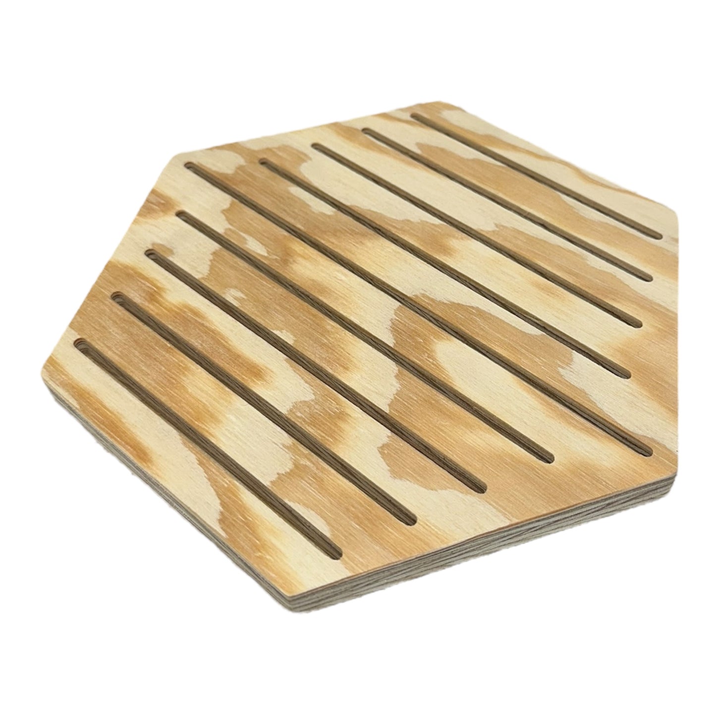 Hexagonal Grooved Wooden Display Rings Card Backed Products Business Cards