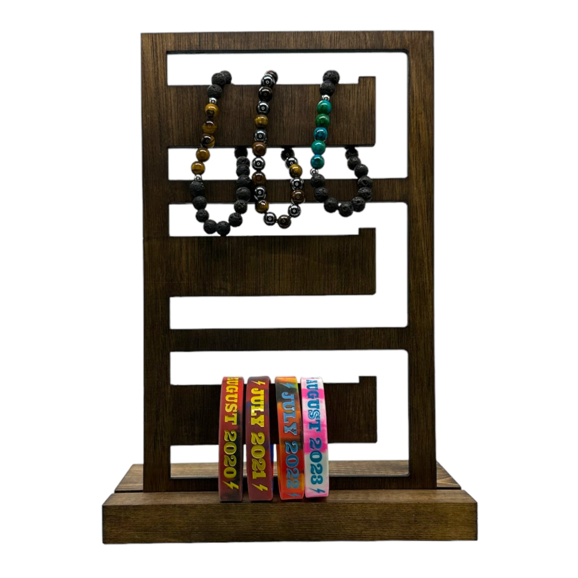 Multi arm plywood bracelet display