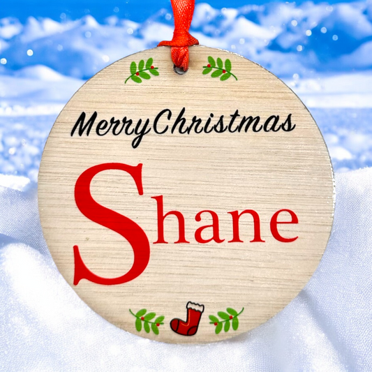 Customisable Christmas Name Bauble Decoration