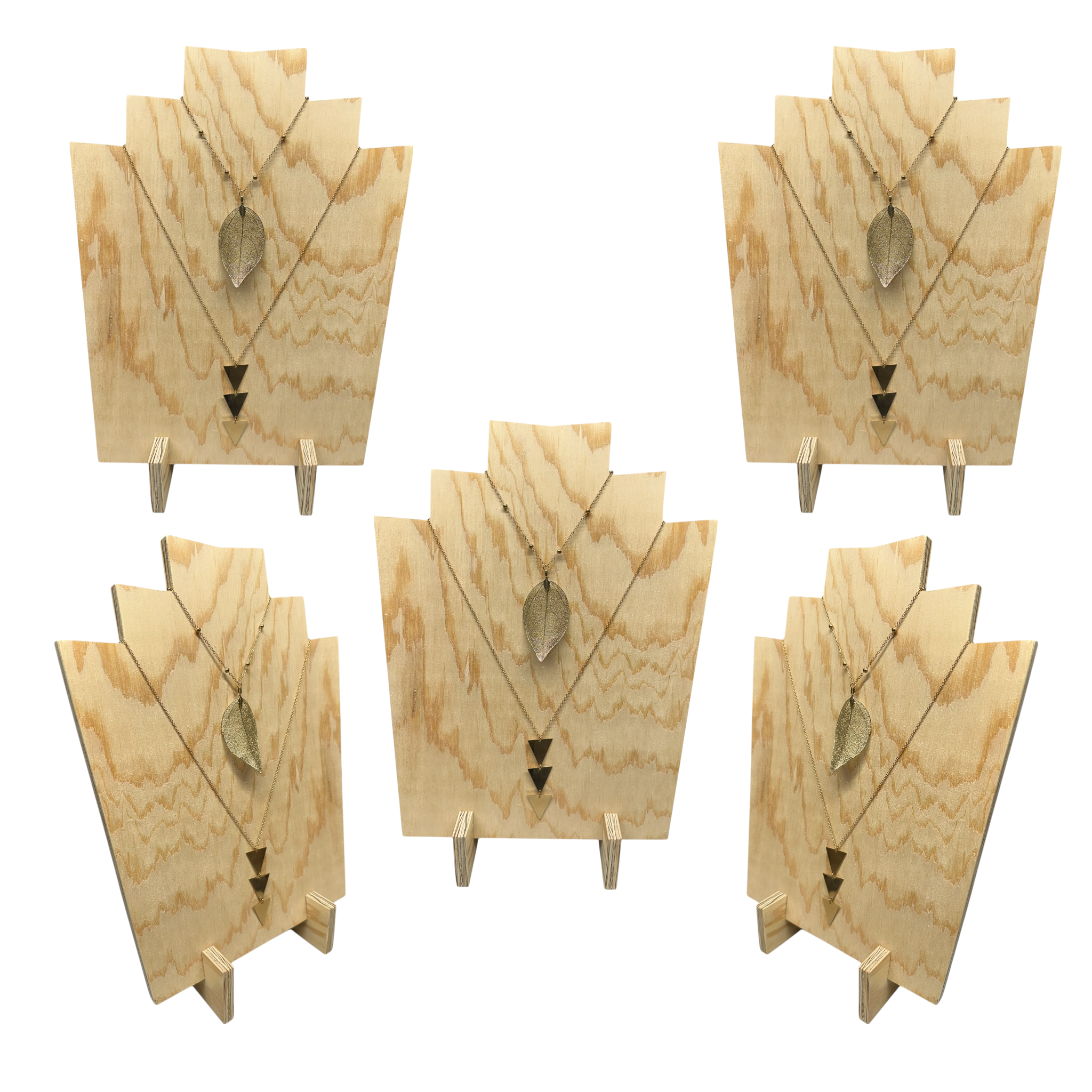 Set of 5 Stepped Ply Necklace Stand