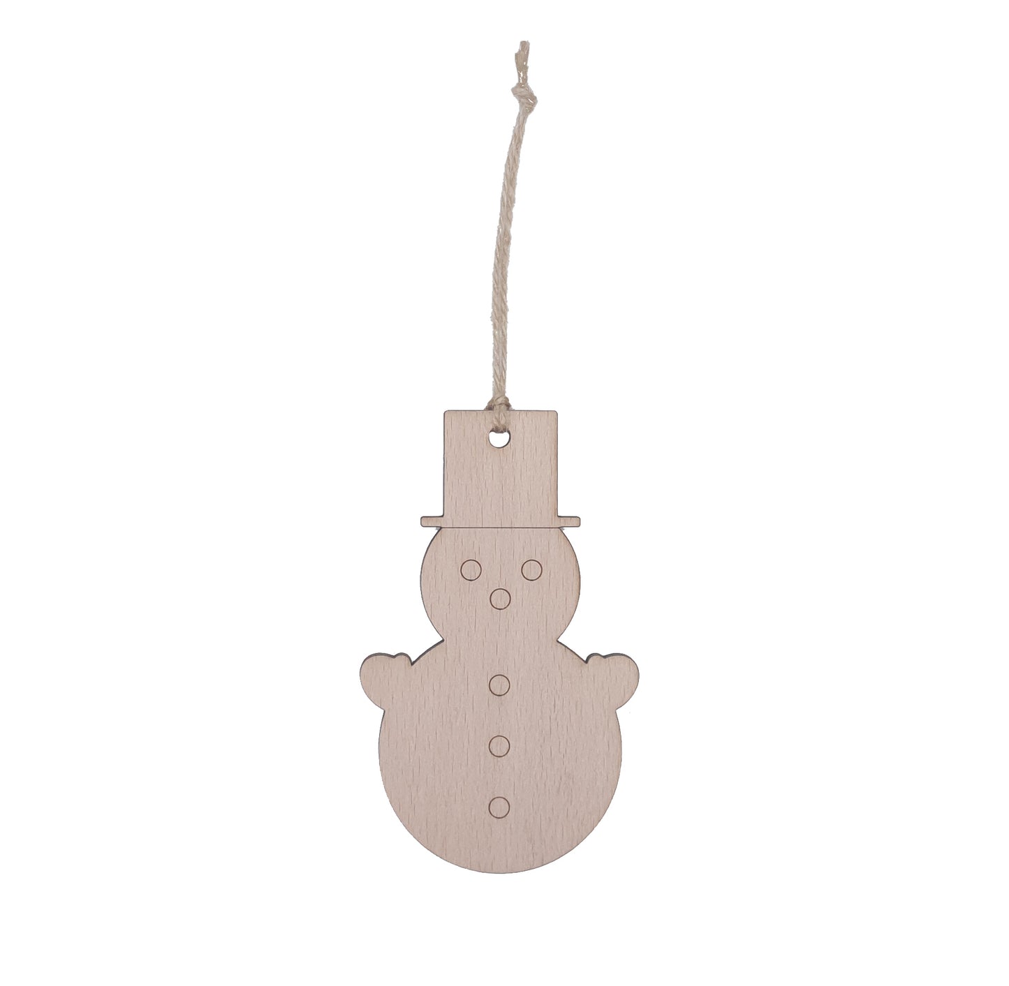 Plywood Snowman - Christmas Ornament - Set Of 6
