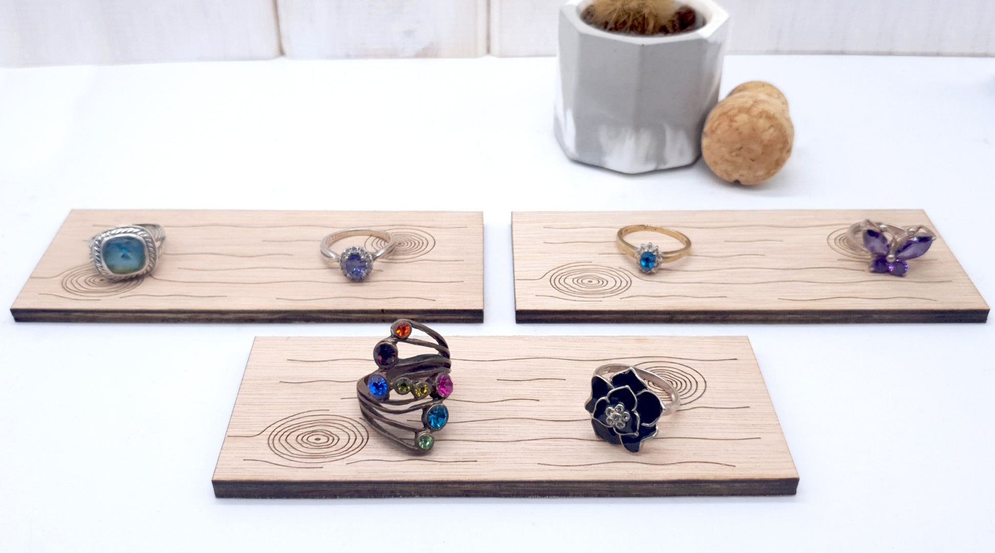 Plywood planks with rings on