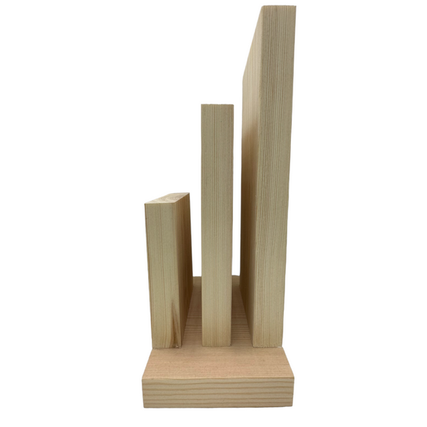 wooden menu holder side view 