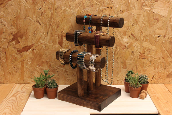 3 tier wooden jewellery display