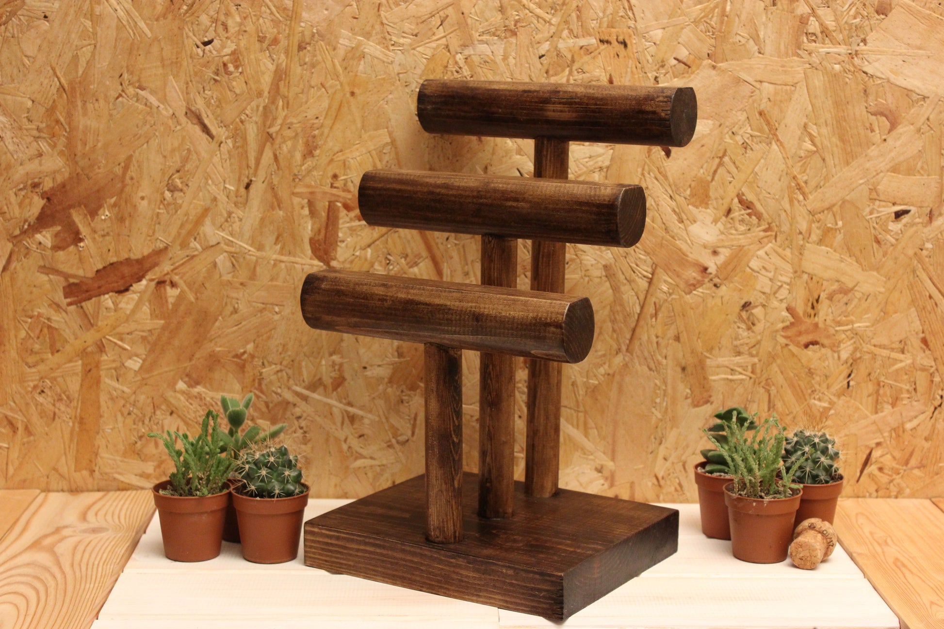 3 tier wooden jewellery display
