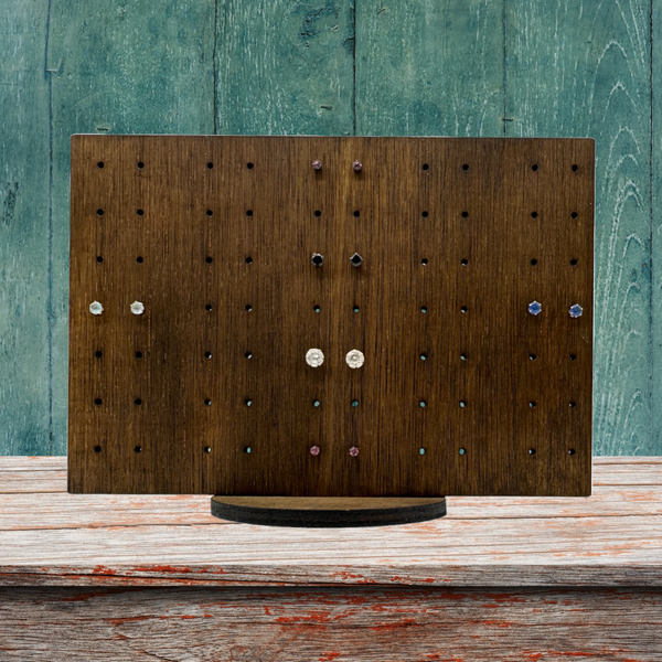 Rectangular stud earring holder