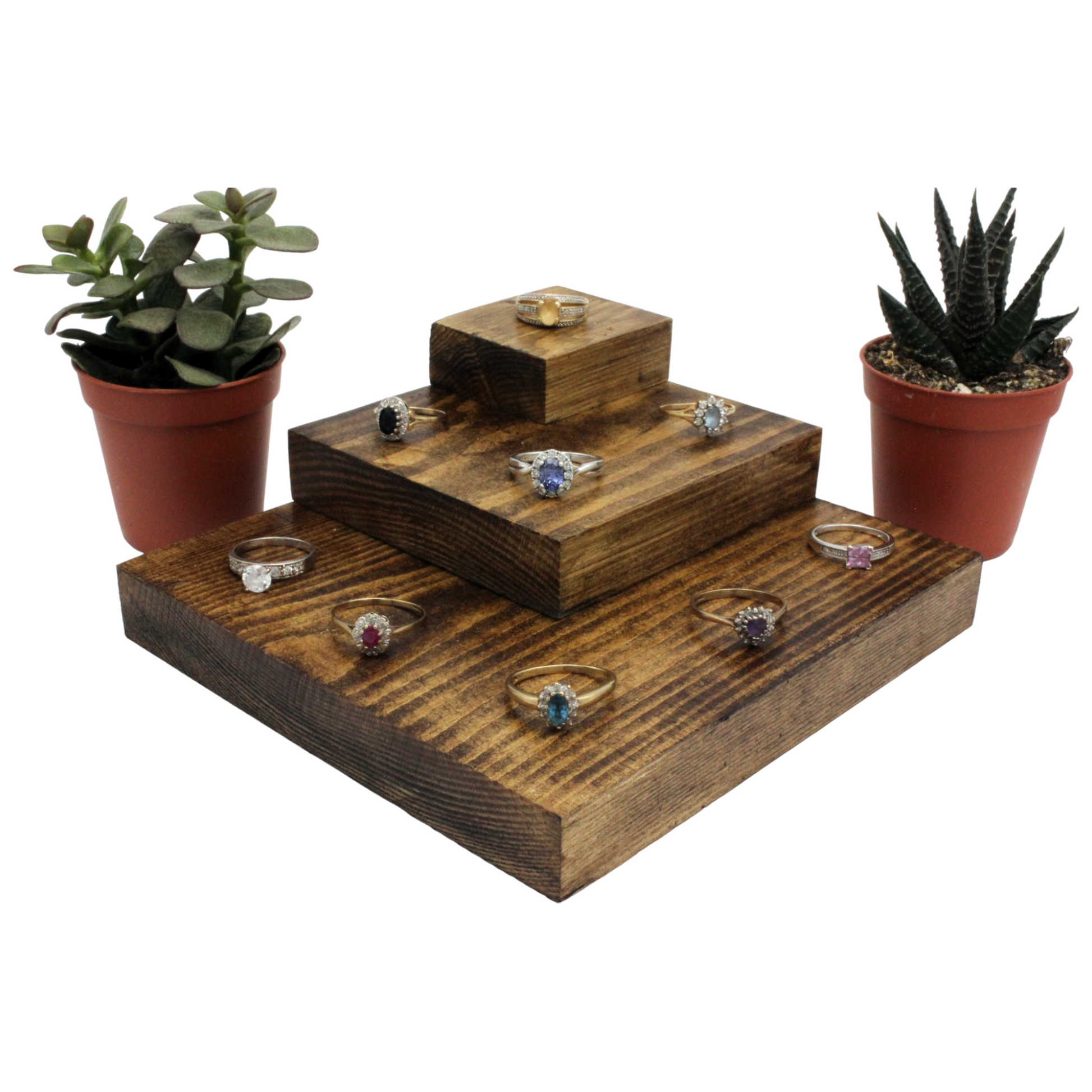 3 tier wooden corner display