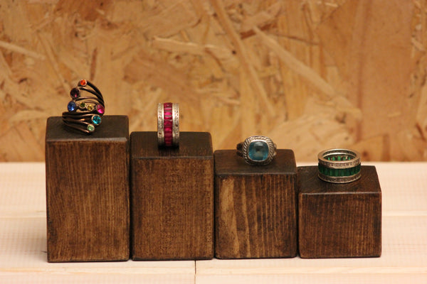 wooden blocks with rings on 