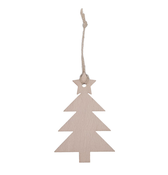 Christmas Tree Plywood Christmas Ornament - Set of 6